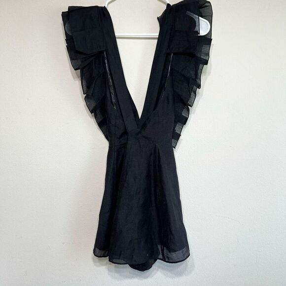 Keepsake Black V Neck Ruffle Romper Remind Me Playsuit XS NEW - Picture 6 of 10